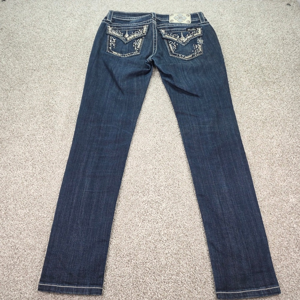 Miss Me Signature Skinny Jeans Dark Wash Embellished Studded JP816552 Size 28 - Picture 3 of 11